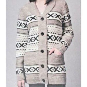 Button-up Patterned Cardigan Nicole Miller Small